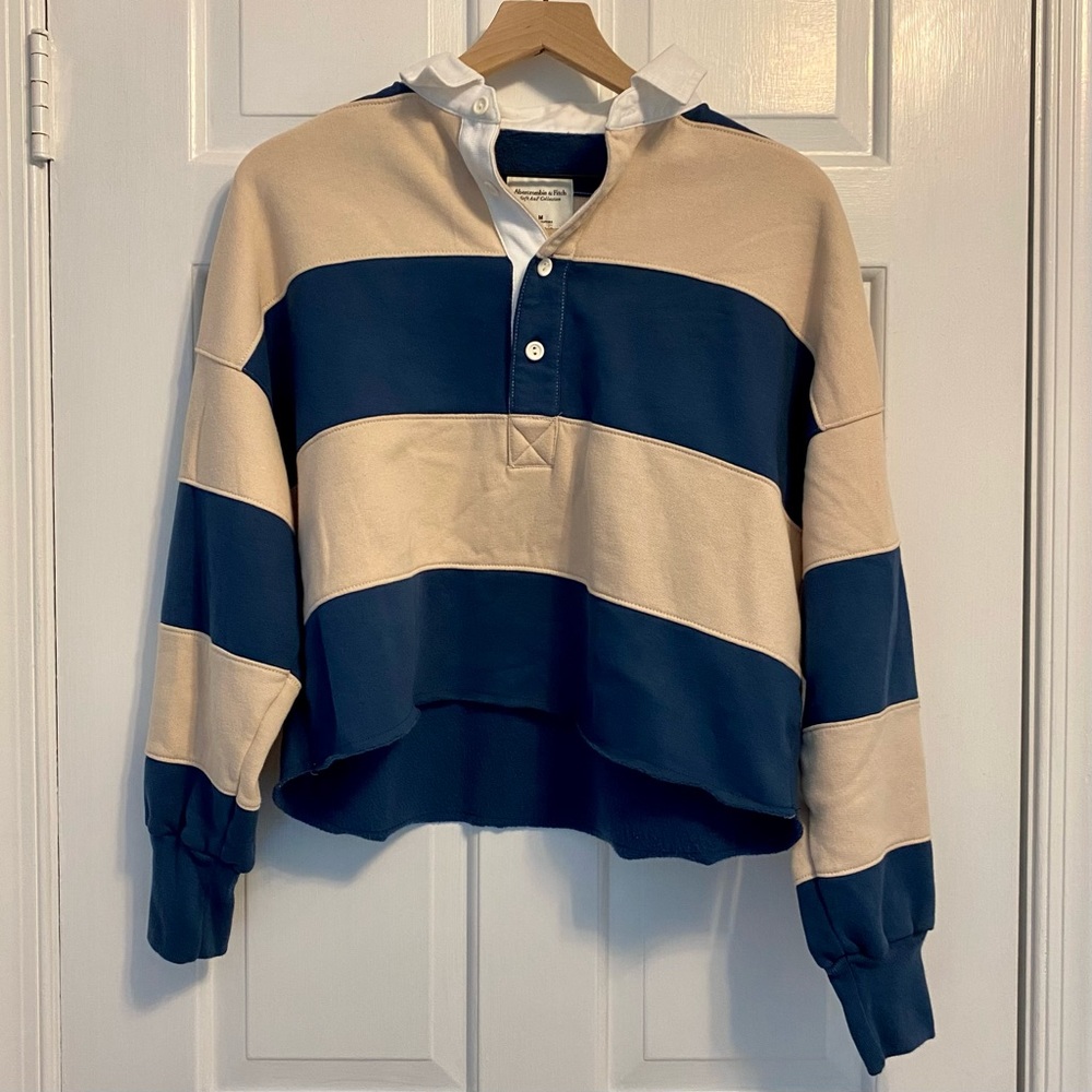 Abercrombie Striped Polo Sweater